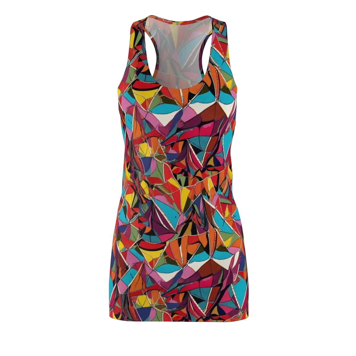 Stained Glass Static on Racerback Dress — Front