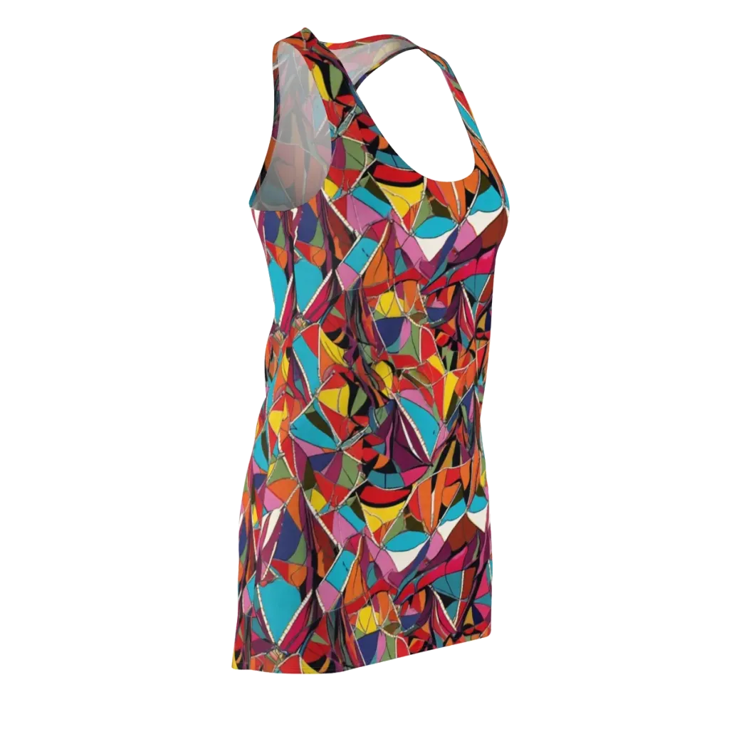 Stained Glass Static on Racerback Dress — Front Side