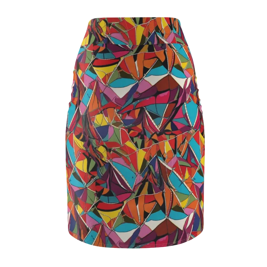 Stained Glass Static on Pencil Skirt — Back