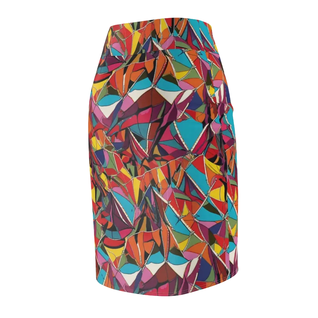 Stained Glass Static on Pencil Skirt — Back Side