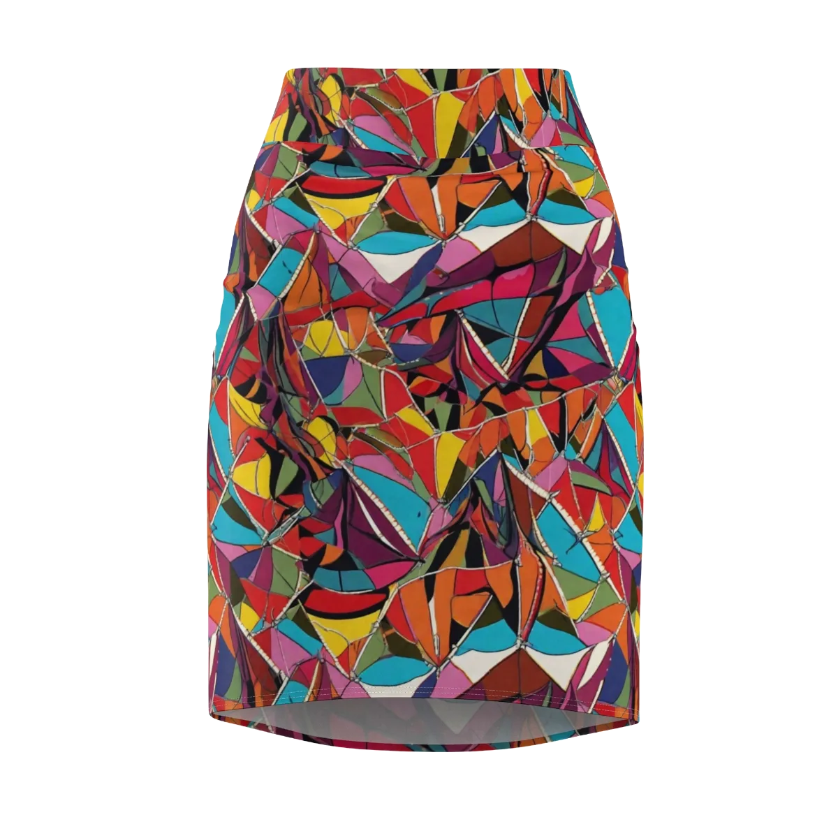 Stained Glass Static on Pencil Skirt — Front