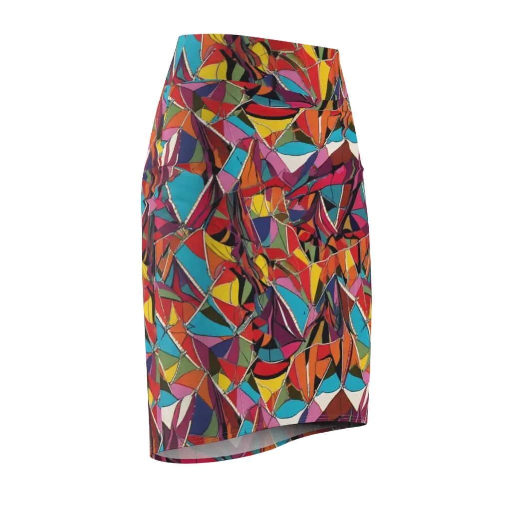 Stained Glass Static on Pencil Skirt — Front Side