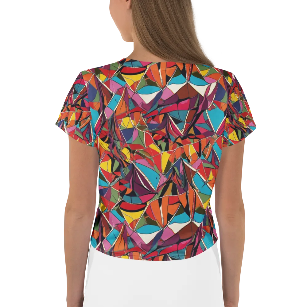 Stained Glass Static on Crop Tee — Back