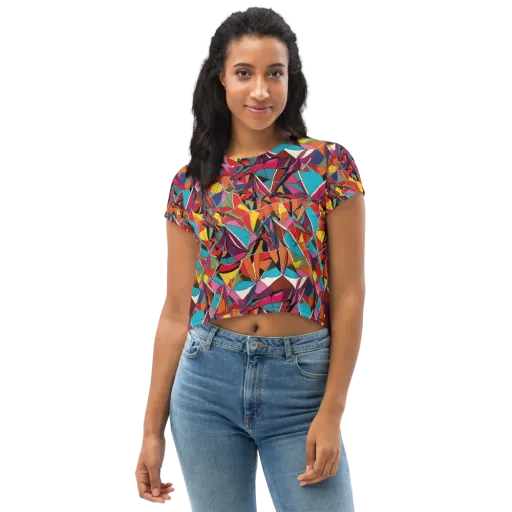 Stained Glass Static on a Crop Tee