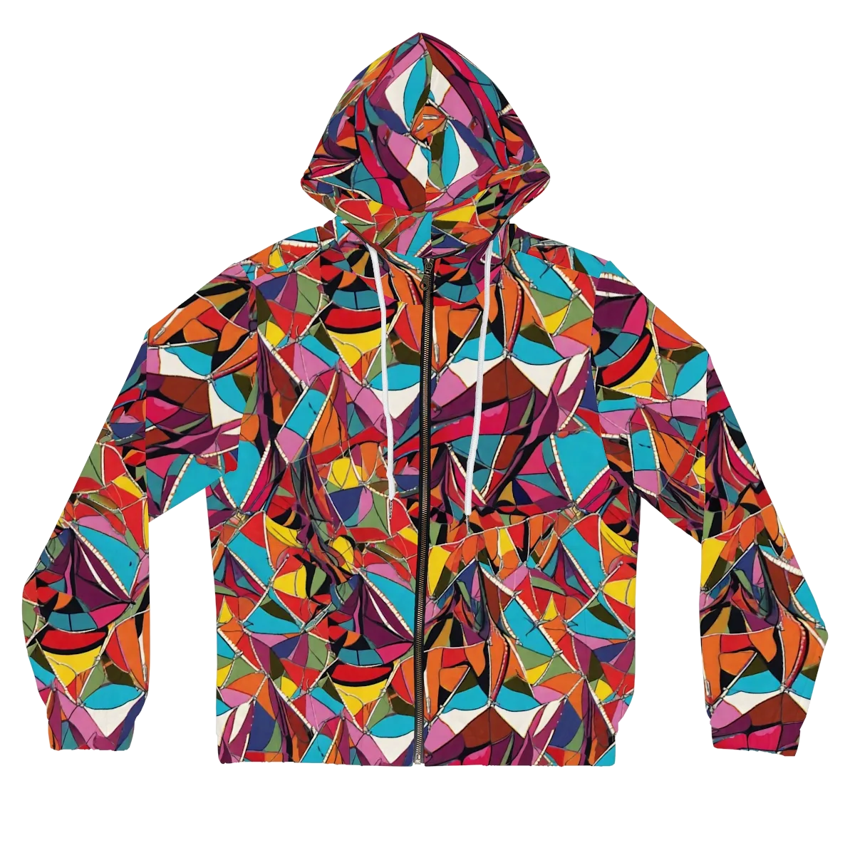 Stained Glass Static on Women's Full-Zip Hoodie — Front