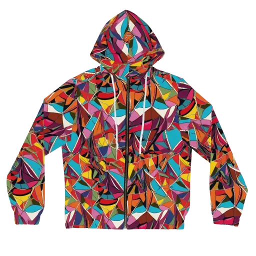 Stained Glass Static on a Women's Full-Zip Hoodie