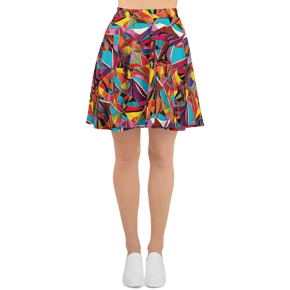 Stained Glass Static on Skater Skirt — Front