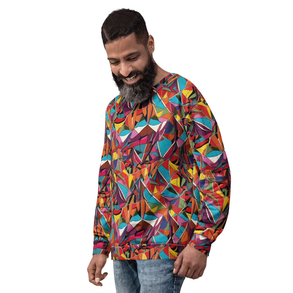 Stained Glass Static on Sweatshirt — Left Front