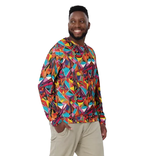 Stained Glass Static on a Sweatshirt