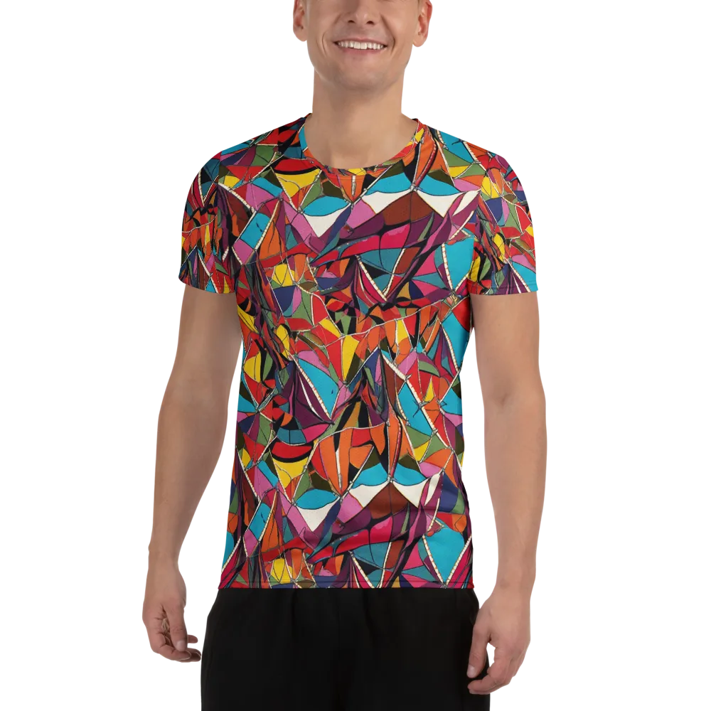 Stained Glass Static on Men's Athletic T-Shirt — Front