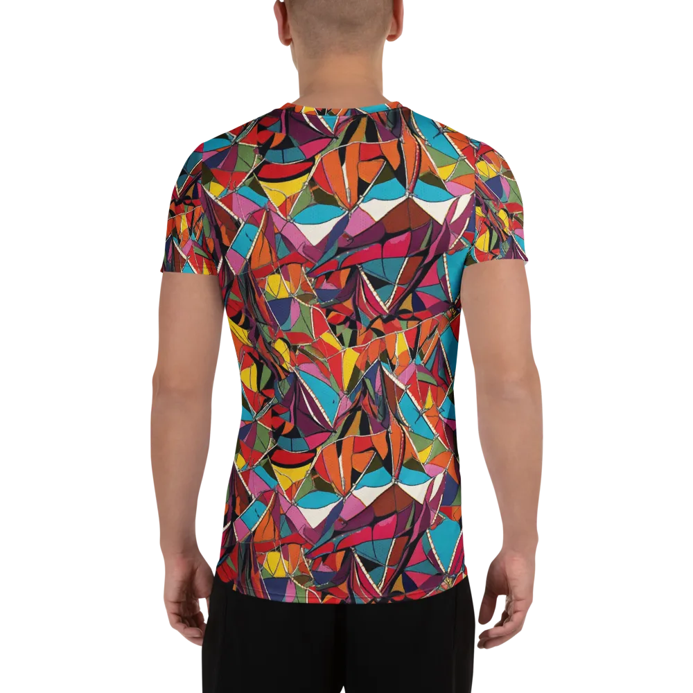 Stained Glass Static on Men's Athletic T-Shirt — Back