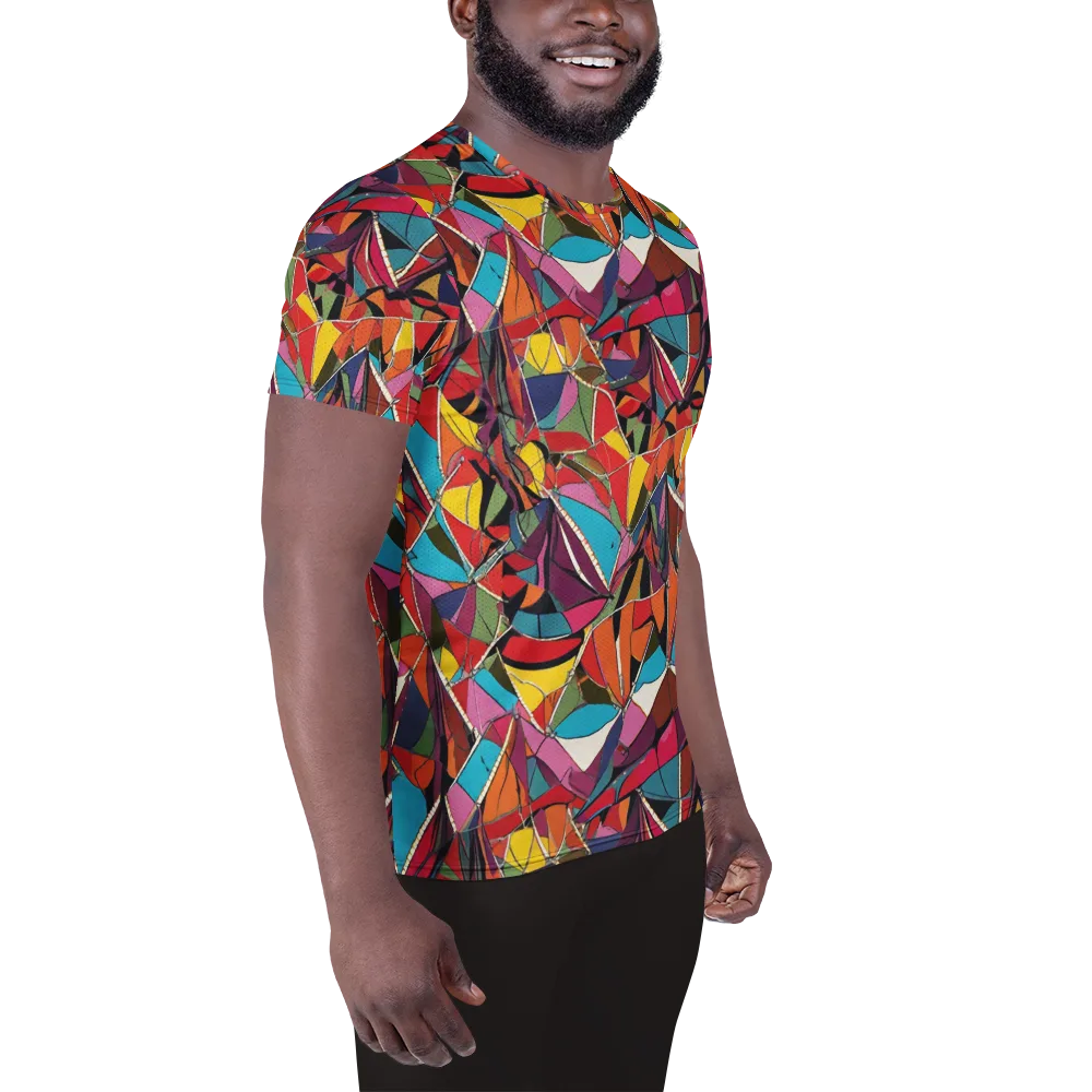 Stained Glass Static on Men's Athletic T-Shirt — Right
