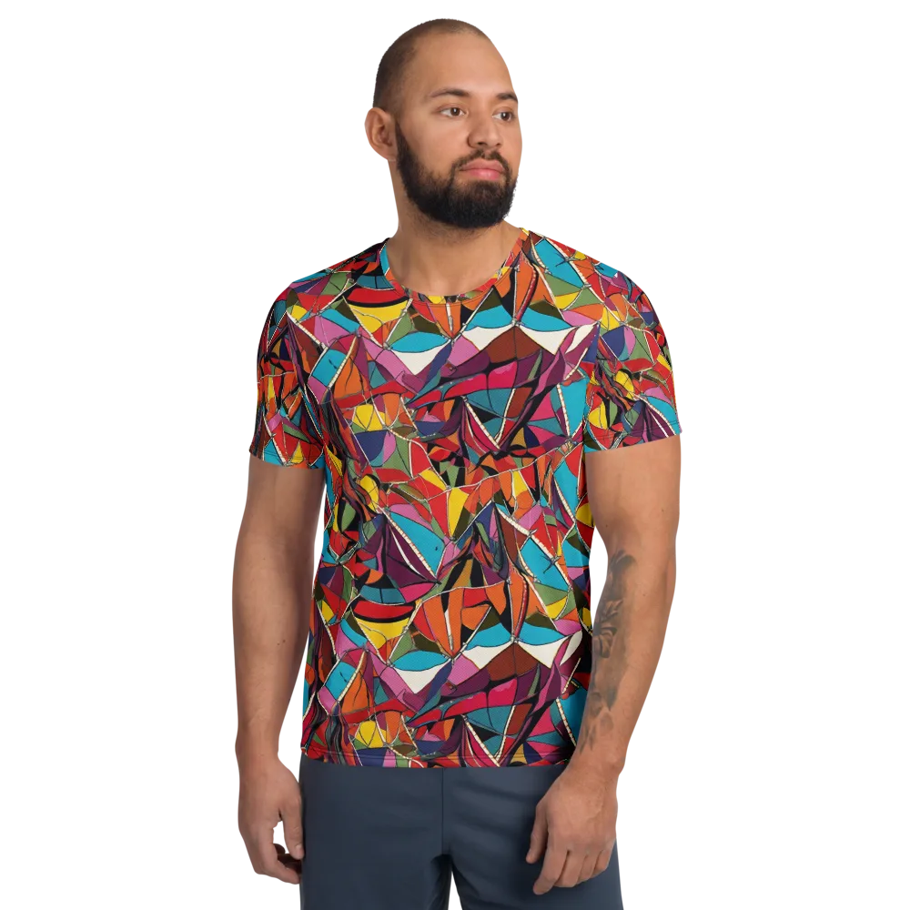 Stained Glass Static on Men's Athletic T-Shirt — Front