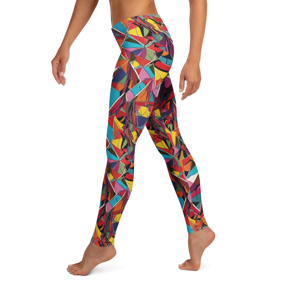 Stained Glass Static on Leggings — Left
