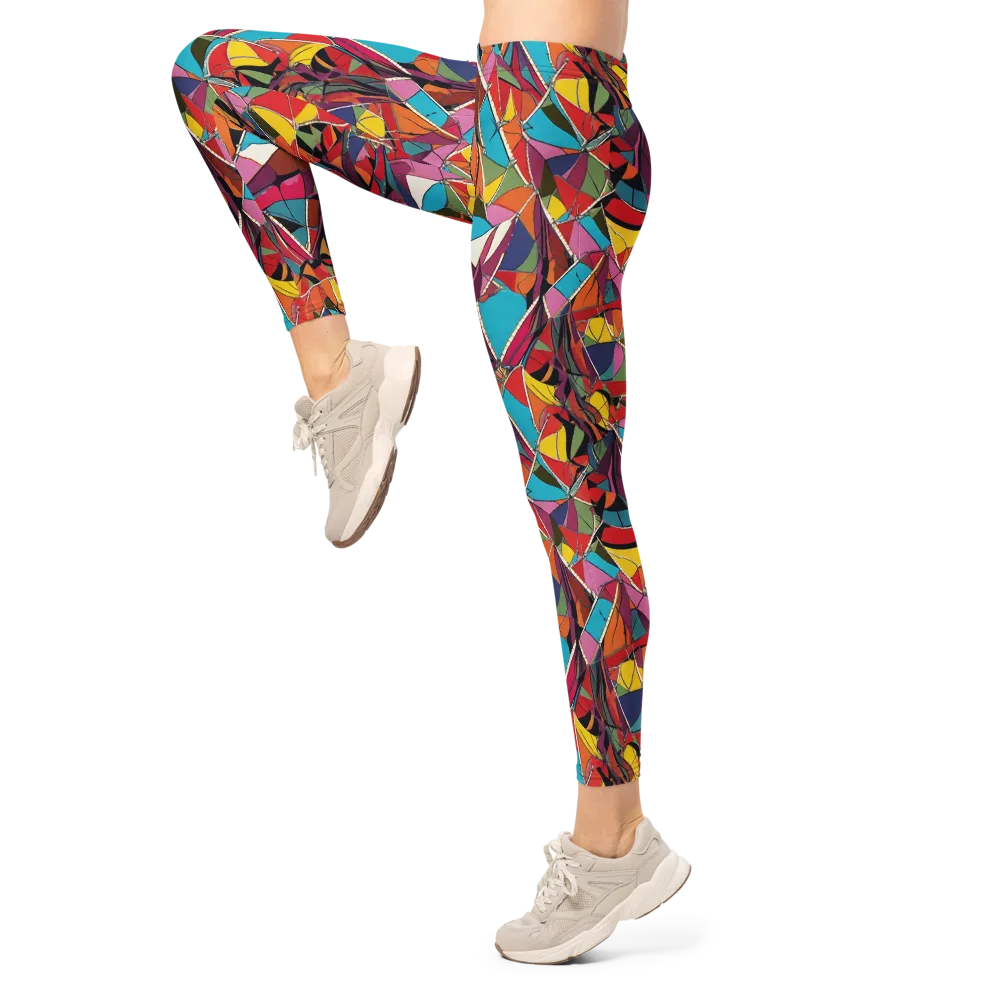 Stained Glass Static on Leggings — Left