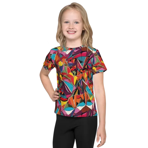 Stained Glass Static on a Kids Crew Neck T-Shirt