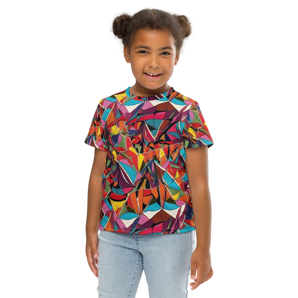 Stained Glass Static on Kids Crew Neck T-Shirt — Front