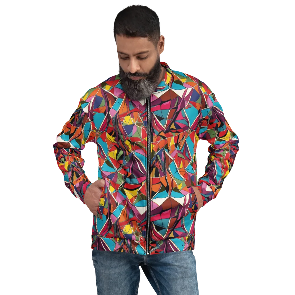 Stained Glass Static on Bomber Jacket — Front