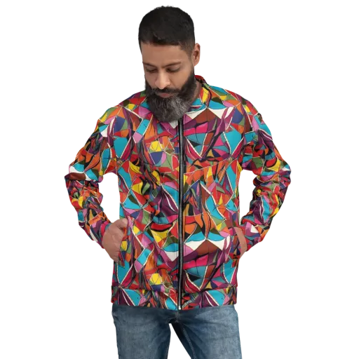 Stained Glass Static on a Bomber Jacket