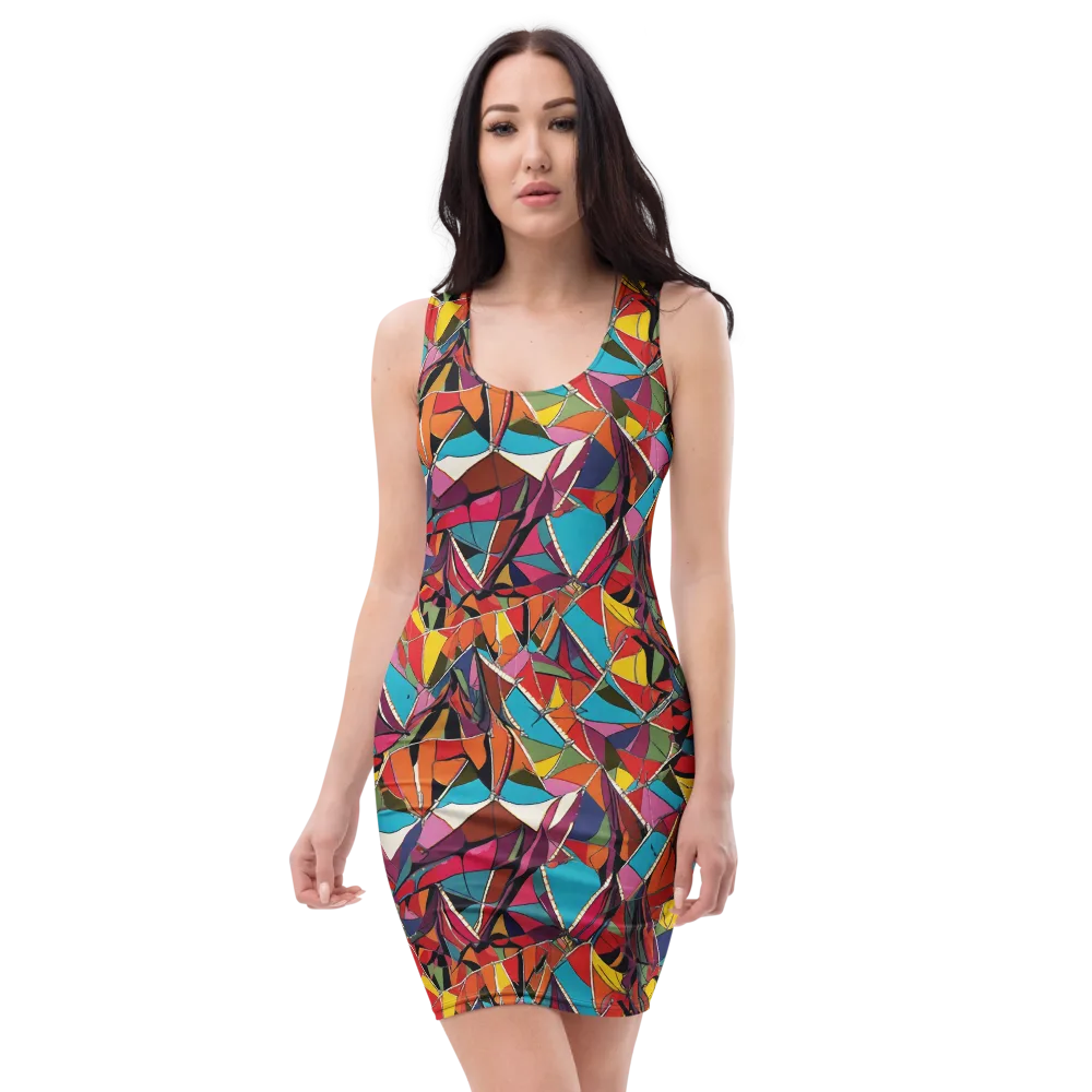Stained Glass Static on Bodycon Dress — Front