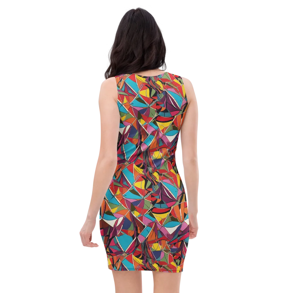 Stained Glass Static on Bodycon Dress — Back