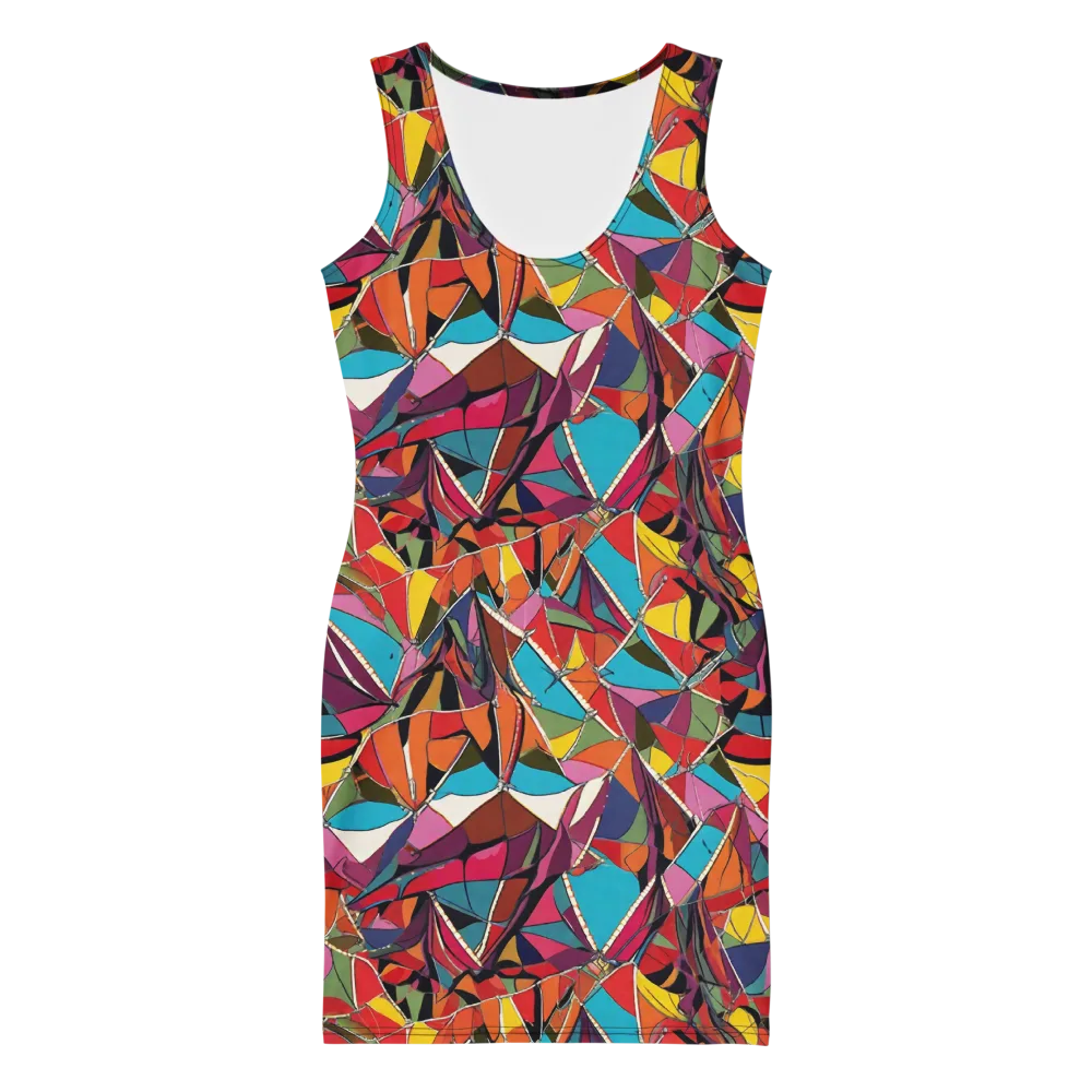 Stained Glass Static on Bodycon Dress — Front