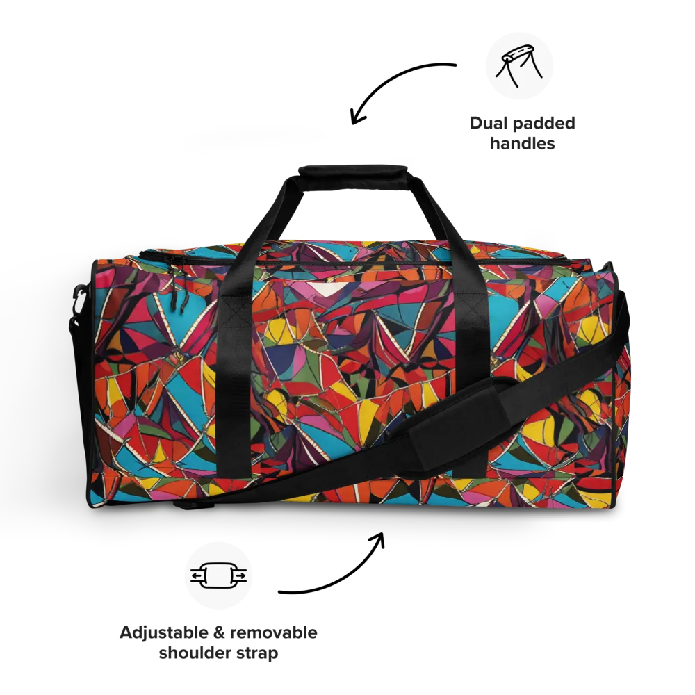 Stained Glass Static on Duffle Bag — Front