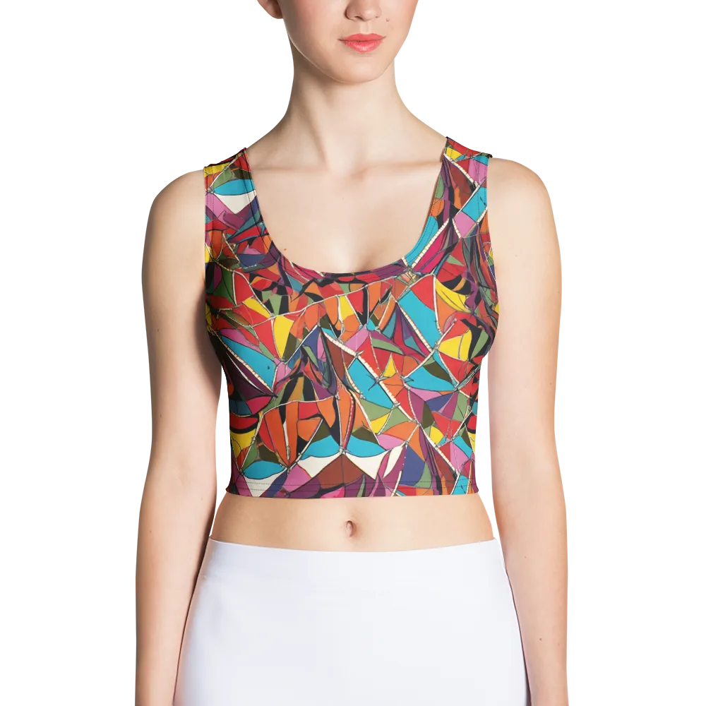 Stained Glass Static on Crop Top — Front