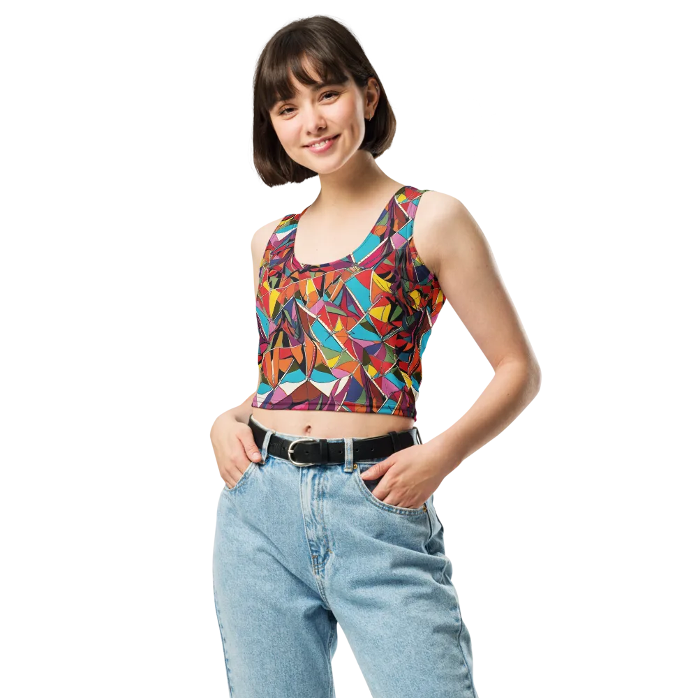 Stained Glass Static on Crop Top — Front
