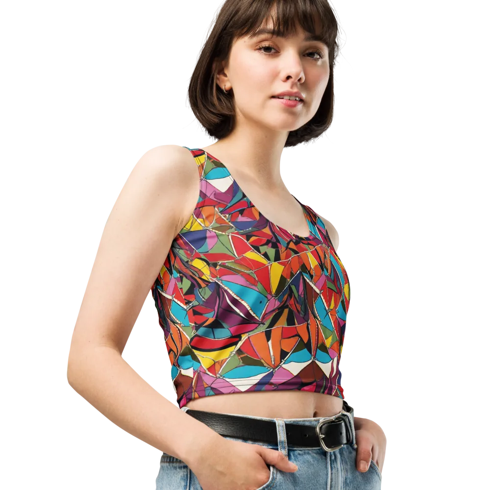 Stained Glass Static on Crop Top — Right Front