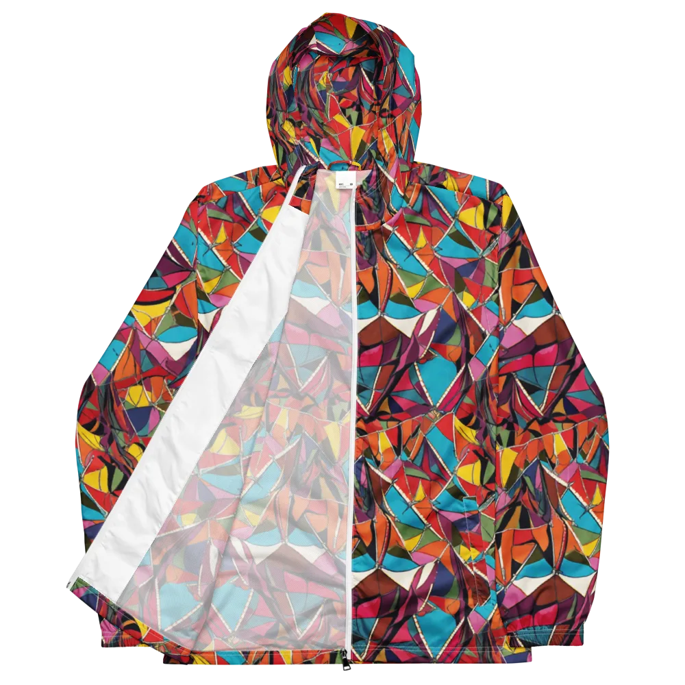 Stained Glass Static on Men's Windbreaker — Front