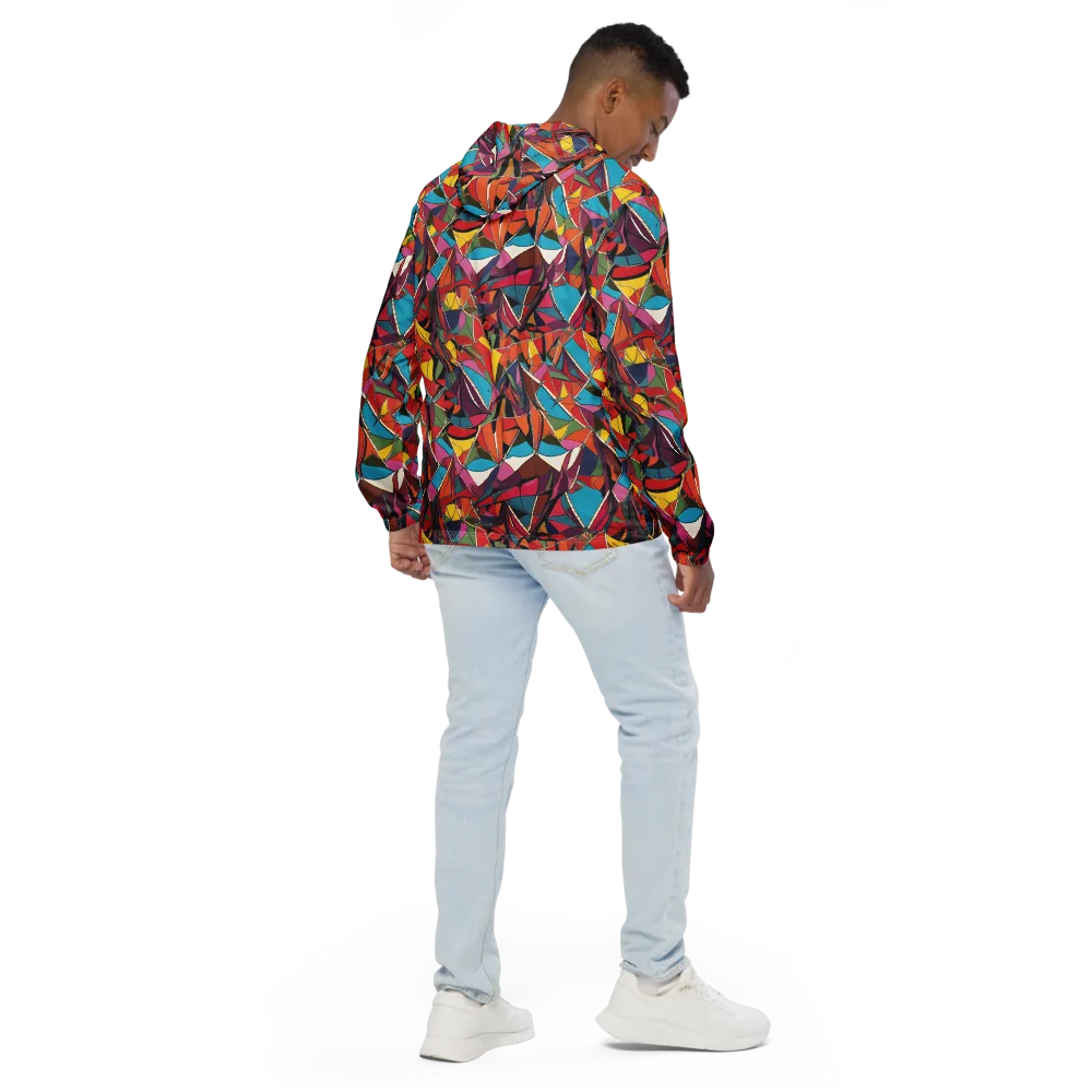 Stained Glass Static on Men's Windbreaker — Back