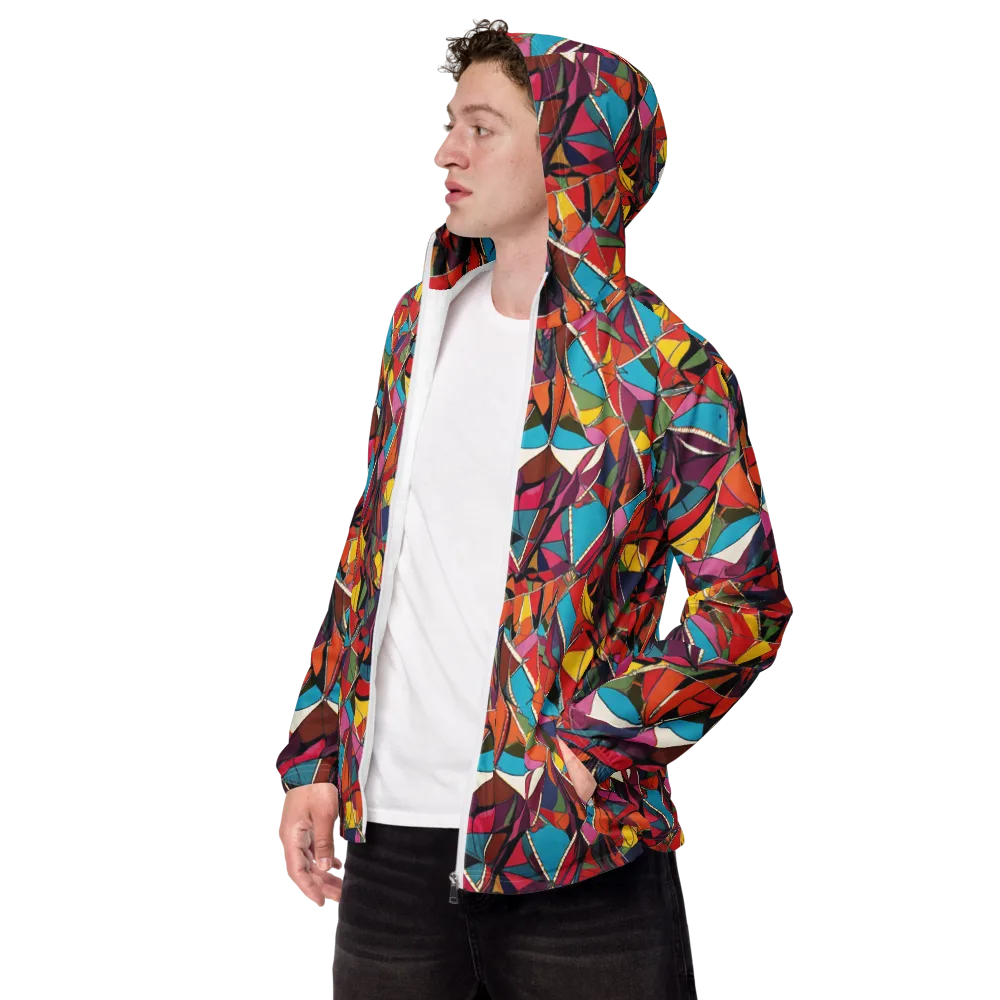 Stained Glass Static on Men's Windbreaker — Left Front