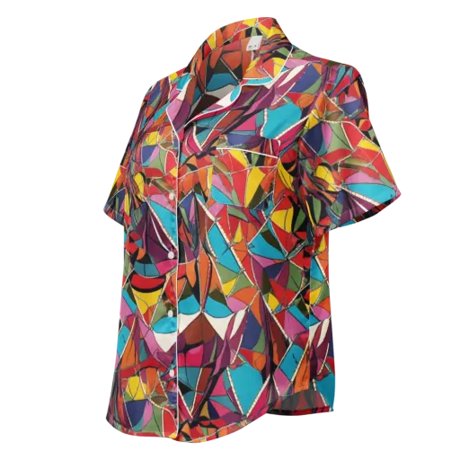 Stained Glass Static on a Women's Short Sleeve Pajama Top