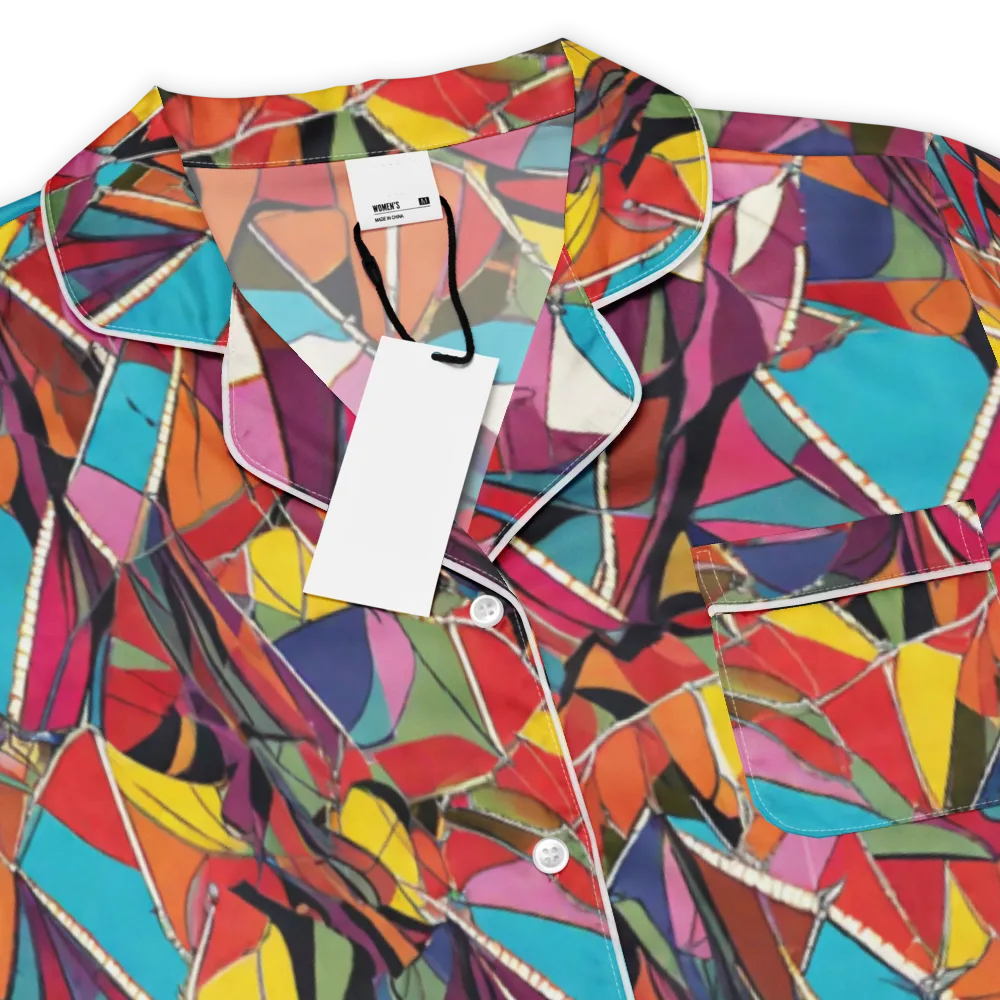 Stained Glass Static on Women's Short Sleeve Pajama Top — Product details