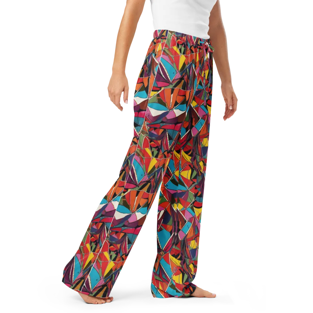 Stained Glass Static on Women's Pajama Pants — Right Front