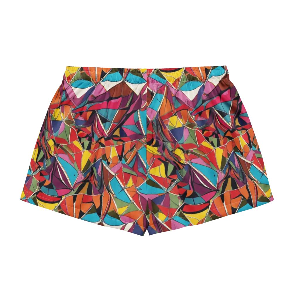 Stained Glass Static on Women's Pajama Shorts — Back