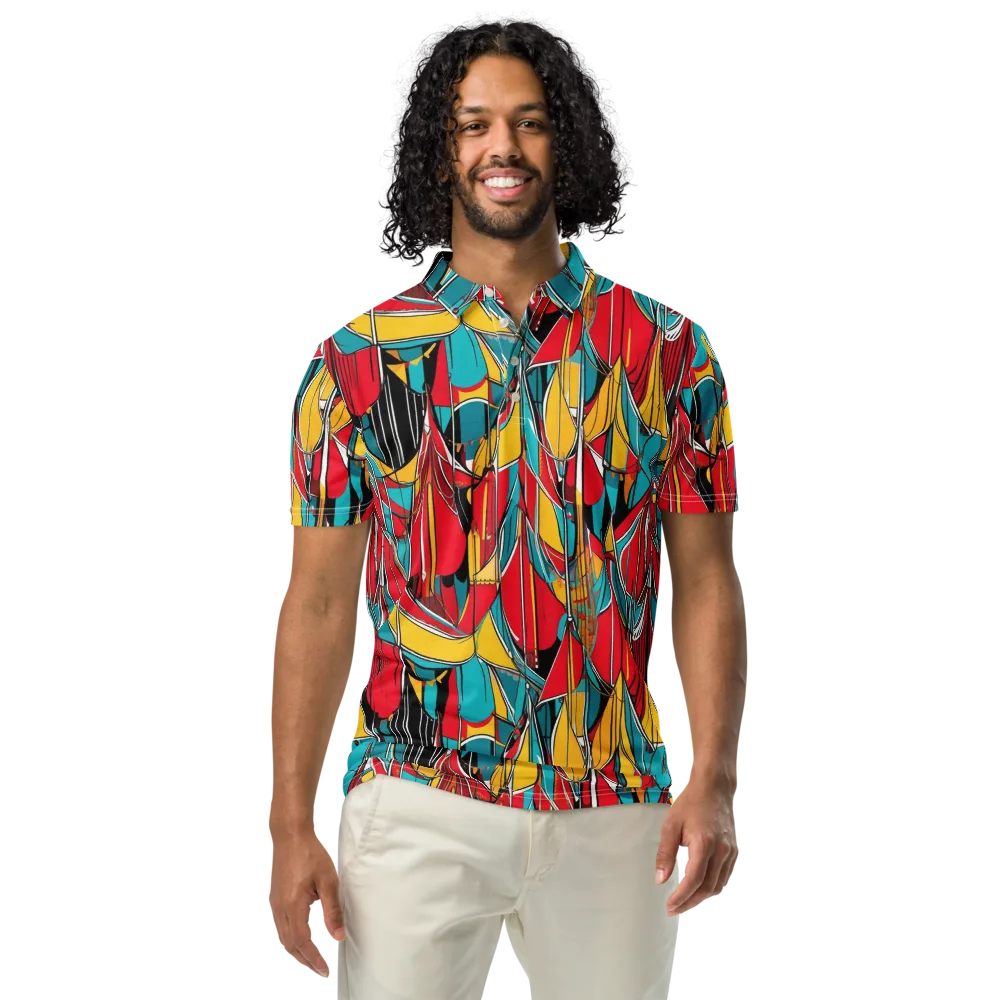 Carnival Drapery on Men's Slim Fit Polo Shirt — Front