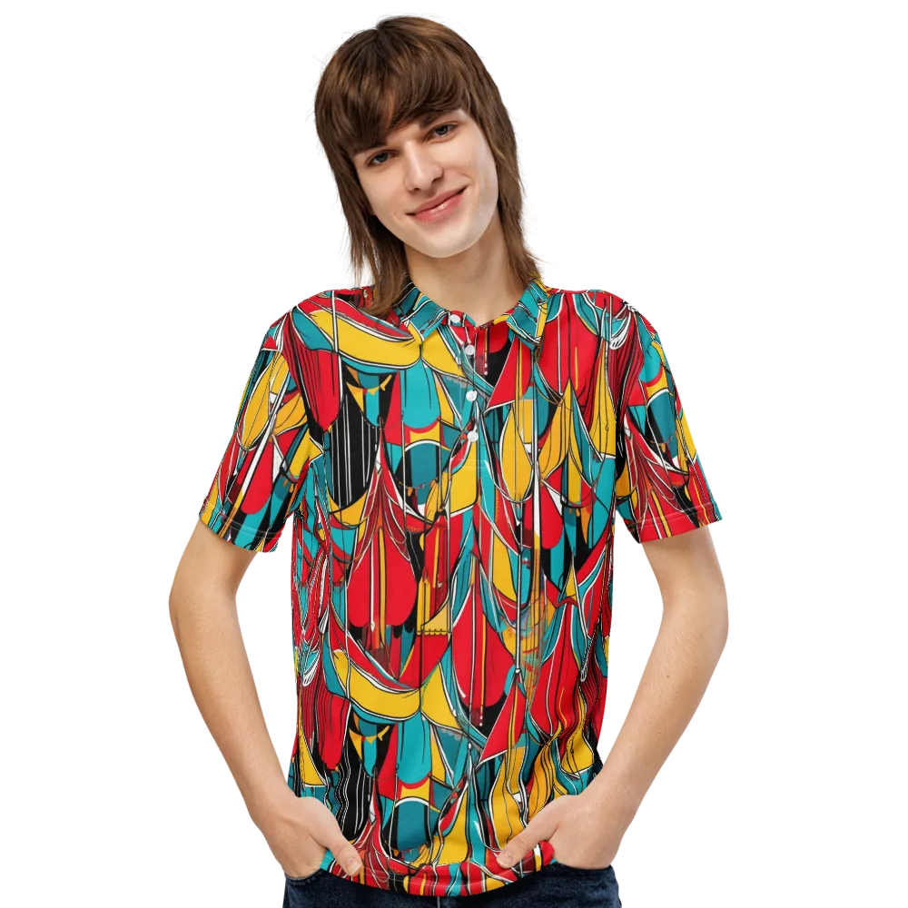 Carnival Drapery on Men's Slim Fit Polo Shirt — Front