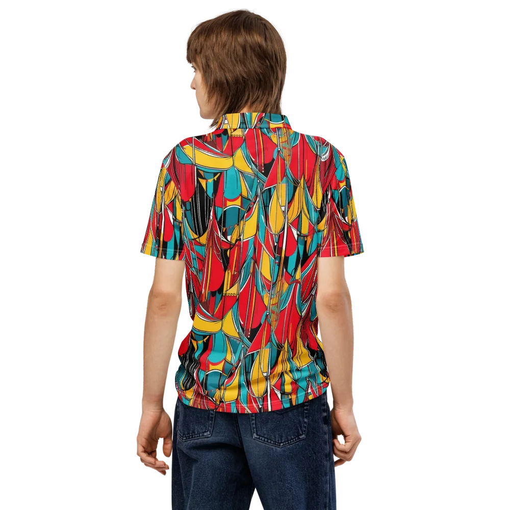 Carnival Drapery on Men's Slim Fit Polo Shirt — Back