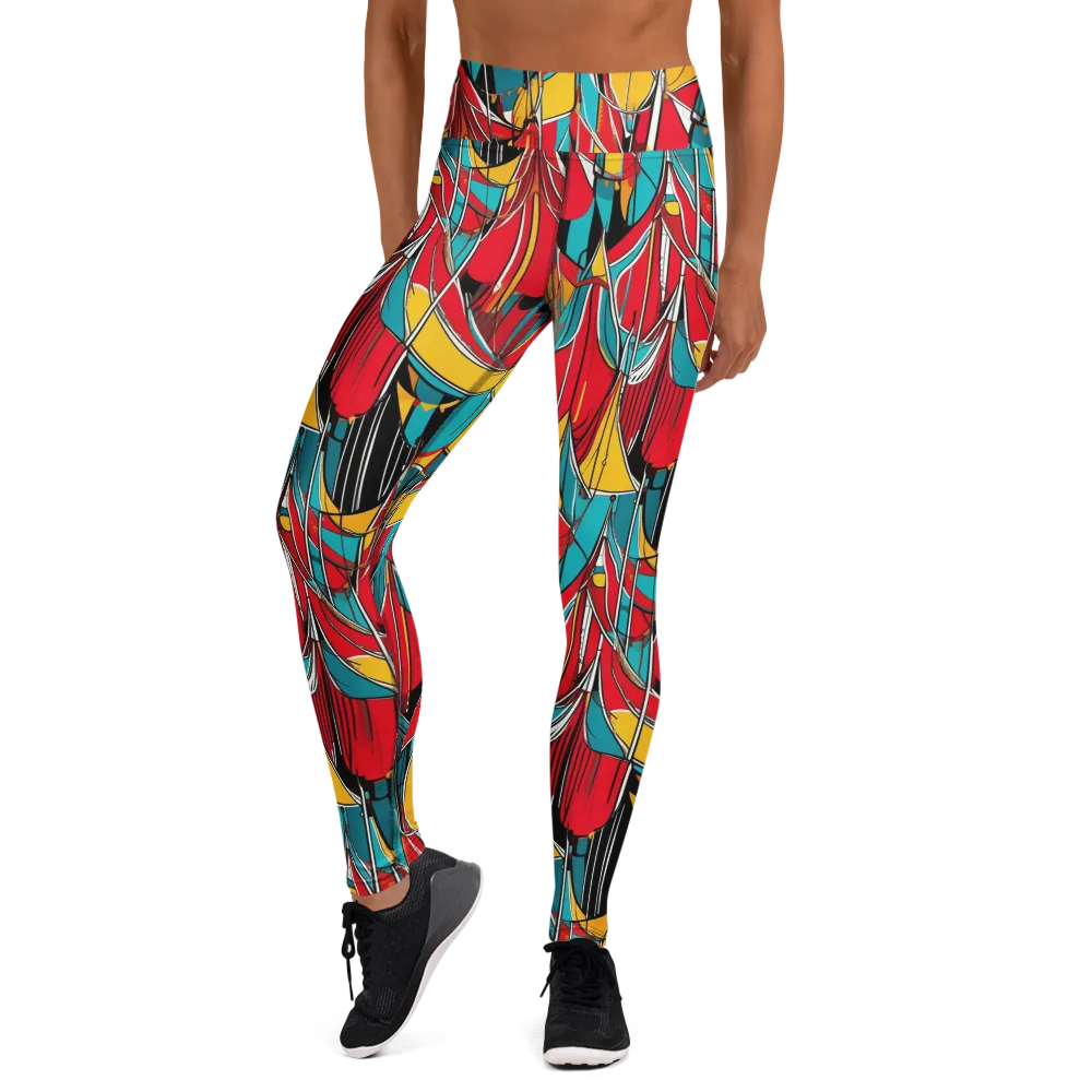 Carnival Drapery on Yoga Leggings — Front