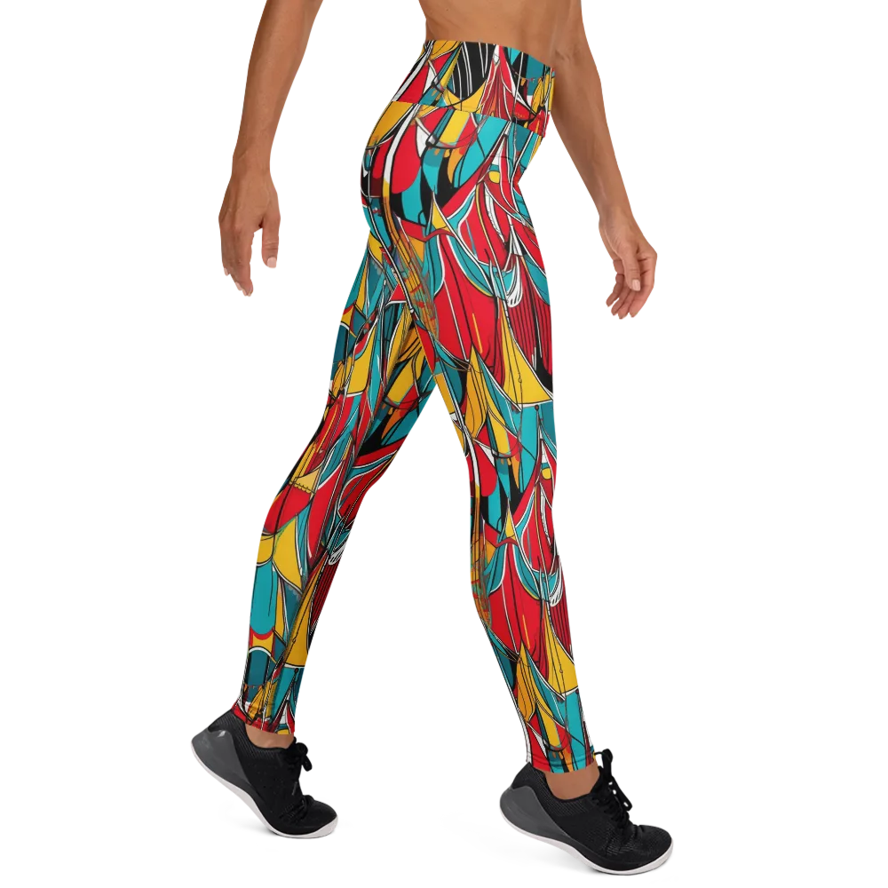 Carnival Drapery on Yoga Leggings — Right