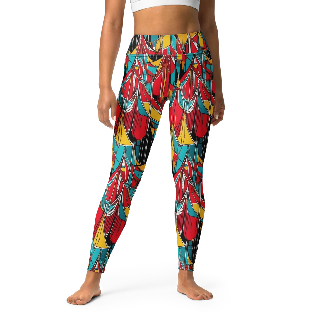 Carnival Drapery on Yoga Leggings — Front