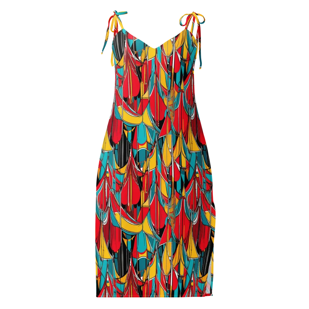 Carnival Drapery on Slip Dress — Front