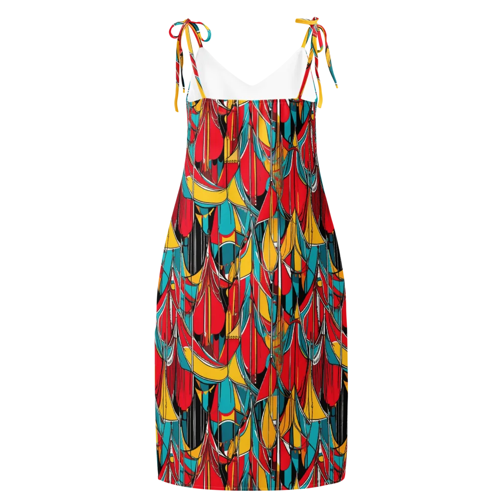 Carnival Drapery on Slip Dress — Back