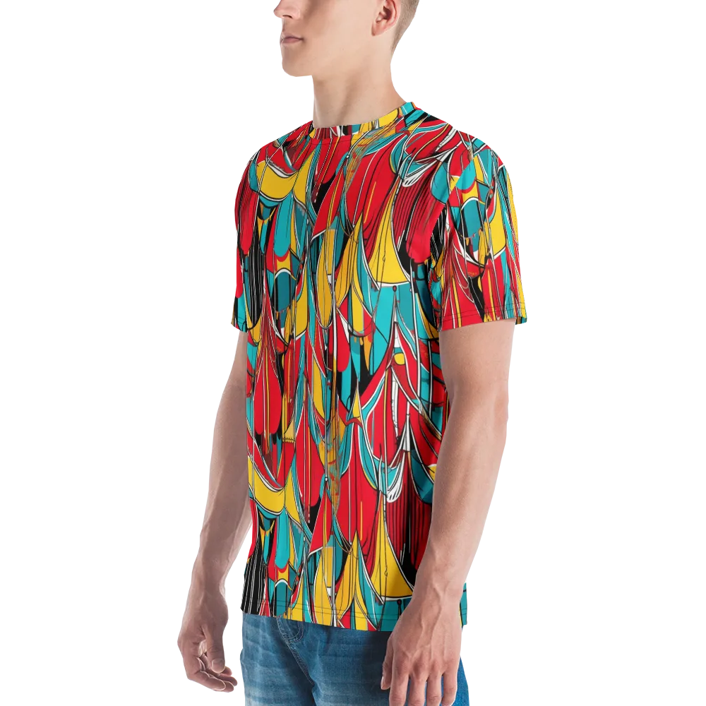 Carnival Drapery on Men's Crew Neck T-Shirt — Left