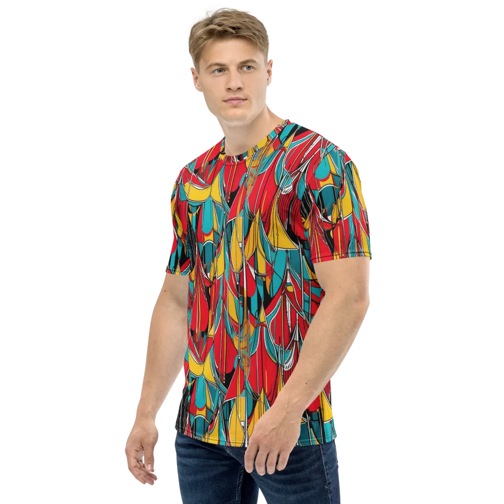 Carnival Drapery on Men's Crew Neck T-Shirt — Left