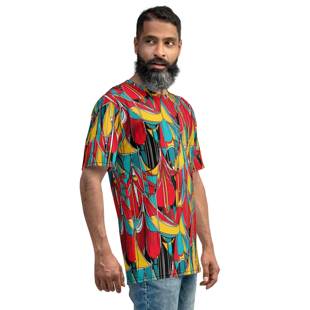 Carnival Drapery on Men's Crew Neck T-Shirt — Right