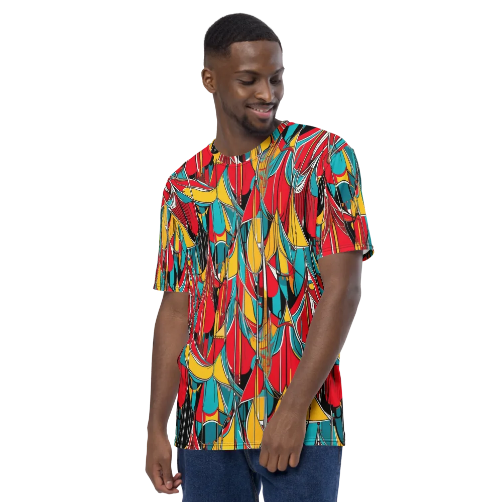 Carnival Drapery on Men's Crew Neck T-Shirt — Left