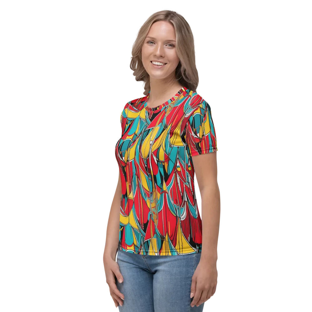 Carnival Drapery on Women's Crew Neck T-Shirt — Left